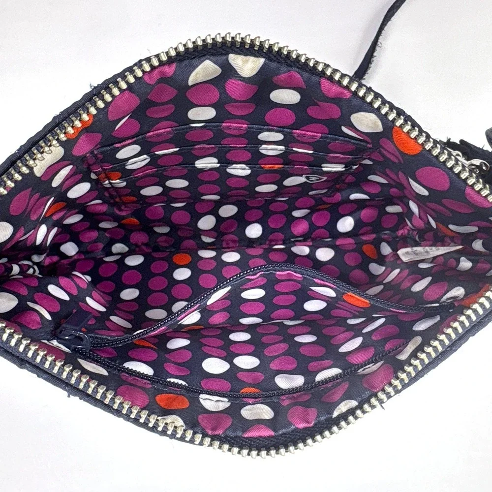 Vera Bradley Little Hipster Microfiber Crossbody Purse Bag Wristlet Quilted Navy